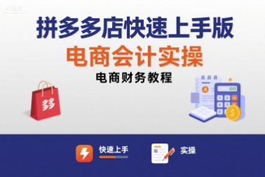 拼多多店快速上手版电商会计实操-电商财务教程-淘金日记