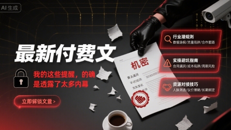 最新付费文:我的这些提醒,的确是透露了太多内幕-淘金日记