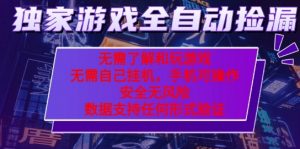 游戏全自动捡漏项目，最新独家玩法，每天操作几十分钟，无任何难度，当天见收益【揭秘】-淘金日记