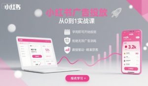 小红书广告投放从0到1的实战课，学完即可开始投放，拒绝无效广告消耗-淘金日记