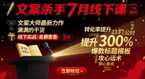 文案杀手7月线下课，​文案大师最新力作，满满的干货-淘金日记