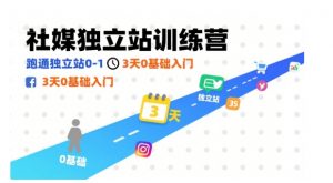 社媒独立站训练营，跑通独立站0-1，3天0基础入门-淘金日记