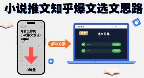 为什么你的小说推文没流量？小说推文知乎爆文选文思路-淘金日记