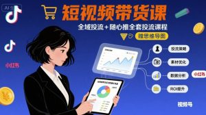 最新短视频带货课,全域投流+随心推全套投流课程+思维导图-淘金日记