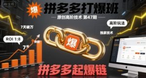 拼多多打爆班原创高阶技术第47期,拼多多起爆链-淘金日记