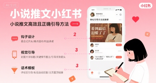 小说推文小红书高转化引导方法实操课，小说推文高效且正确引导方法-淘金日记