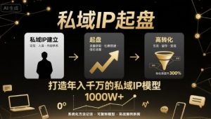 私域IP起盘，私域ip建立、起盘、高转化，打造年入千万的私域ip模型-淘金日记