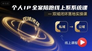个人IP全案陪跑线上系统课-双域闭环落地实操课-淘金日记