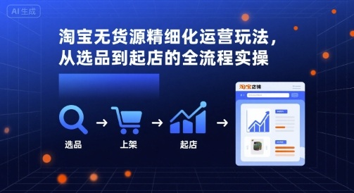 淘宝无货源精细化运营玩法,从选品到起店的全流程实操-淘金日记