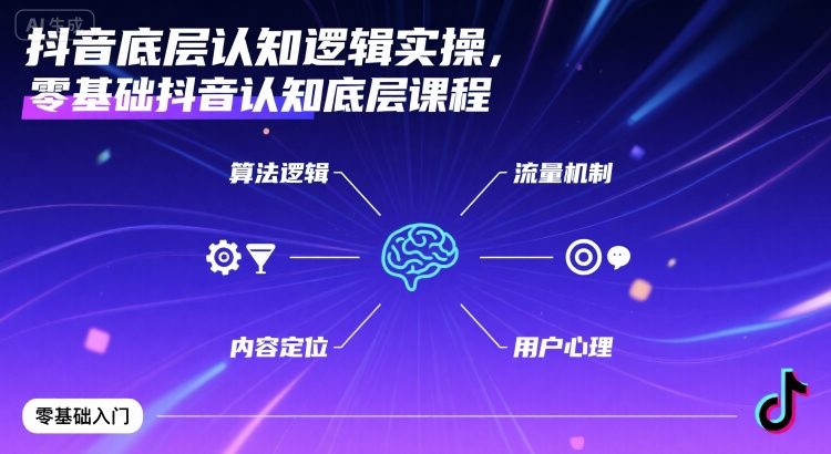 抖音底层认知逻辑实操,零基础抖音认知底层课程-淘金日记