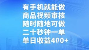 有手机就能做，商品视频审核，随时随地可做，二十秒钟一单，单日收益【揭秘】-淘金日记