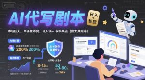 AI代写剧本,市场巨大,单子做不完,日入1k+ 永不失业【附工具指令】-淘金日记