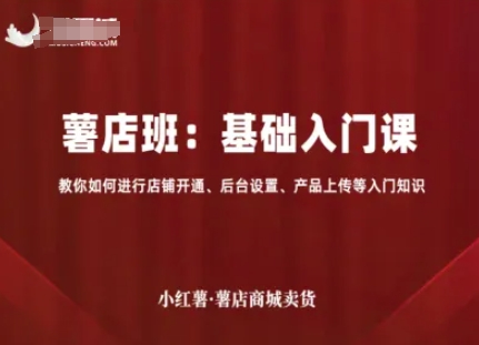 小红薯薯店商城卖货,基础入门课,教你如何进行店铺开通、后台设置、产品上传等入门知识-淘金日记