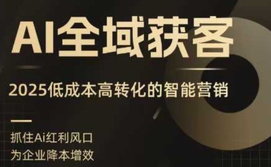 AI全域获客实训营,2025低成本高转化的智能营销,精准找客,高效营销-淘金日记