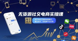 无货源社交电商实操课,绕开传统互联网电商模式,撒豆成兵,实现跨平台交易-淘金日记