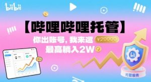 【哔哩哔哩托管】你出账号,我来运营,最高躺入2W【揭秘】-淘金日记