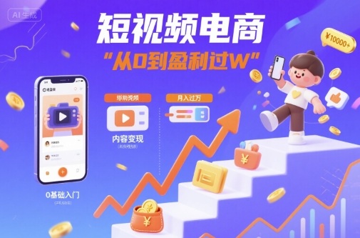 短视频电商:短视频变现从0到盈利过W-淘金日记