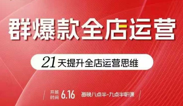 贾真电商群爆款全店运营,21天提升全店运营思维,起店、全店运营爆款不断-淘金日记