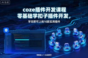 coze插件开发课程，零基础学扣子插件开发，学完即可上线10款实用插件-淘金日记