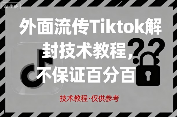 外面流传Tiktok解封技术教程，不保证百分百，具体自测-淘金日记