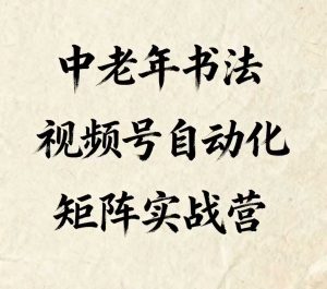 中老年书法视频号自动化矩阵实战营,一套自动化流程玩转中老年书法视频号矩阵-淘金日记