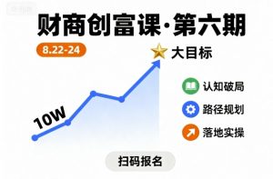 财商创富课第六期8月22-24号,如何从10W起步,一步步实现大目标-淘金日记