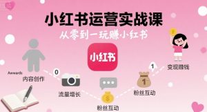 小红书运营实战课,从零到一玩賺小红书-淘金日记