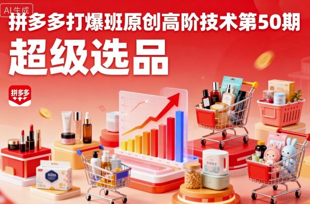 拼多多打爆班原创高阶技术第50期,超级选品-淘金日记