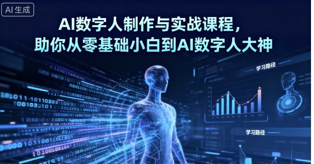 AI数字人制作与实战课程,助你从零基础小白到AI数字人大神-淘金日记