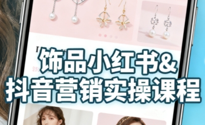 抖音+小红书饰品卖货：货源、开店、内容全教会，让新手快速掌握饰品线上营销全流程，轻松开启变现路-淘金日记