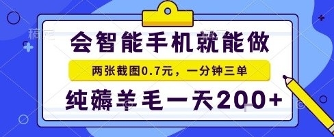 手机项目,二十秒一单,纯薅羊毛一天2张+做就有【揭秘】-淘金日记