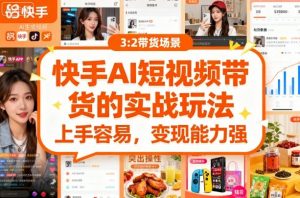 快手ai短视频带货的实战玩法，上手容易，变现能力强-淘金日记