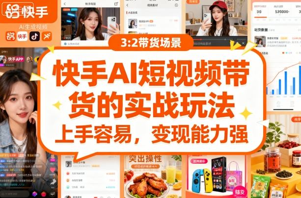 快手ai短视频带货的实战玩法,上手容易,变现能力强-淘金日记