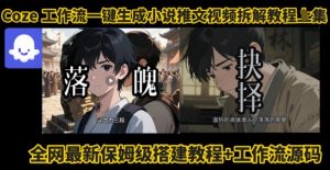 coze工作流一键生成小说推文视频搭建拆解教程,无需剪辑,无需拍摄写文案智能体拆解-淘金日记