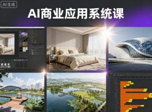 AI商业应用系统课，室内-软装-建筑-景观，智能设计+效果图+动画画实战-淘金日记