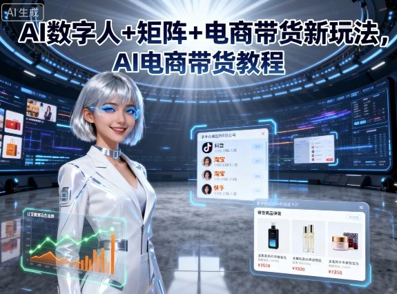AI数字人+矩阵+电商带货新玩法，AI电商带货教程-淘金日记