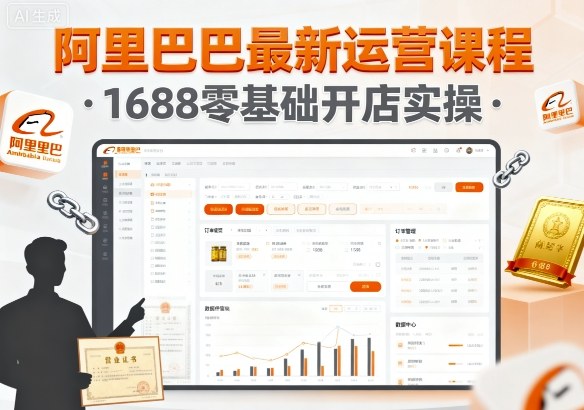 阿里巴巴最新运营课程,1688零基础开店实操-淘金日记