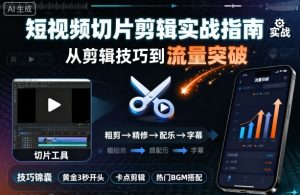 短视频切片剪辑实战指南，从剪辑技巧到流量突破-淘金日记