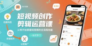 短视频创作剪辑运营课,从零开始掌握短视频的全流程技能-淘金日记