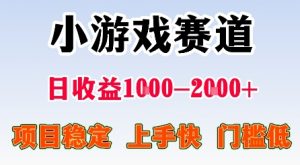 最新小游戏赛道,日收益1k-2k+,项目稳定上手快门槛低,在家就可以自己创业【揭秘】-淘金日记