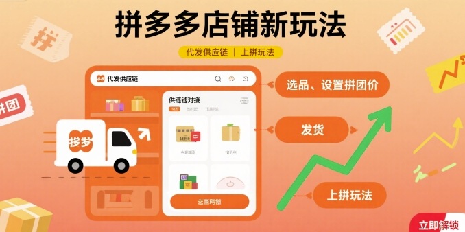 拼多多店铺新玩法,代发供应链上拼玩法-淘金日记