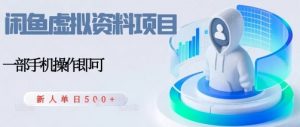 闲鱼虚拟资料项目,每天一小时,新人日入5张-淘金日记