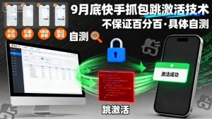 9月底快手抓包跳激活技术,不保证百分百,具体自测-淘金日记