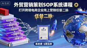外贸营销策划SOP系统课程,打开跨境电商企业线上营销任督二脉-淘金日记