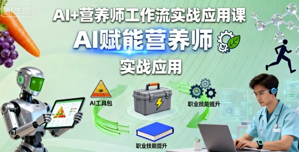 AI+营养师工作流实战应用课,AI赋能营养师-淘金日记