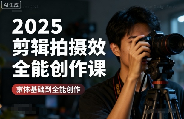 2025剪辑拍摄特效全能创作课，零基础到全能创作-淘金日记