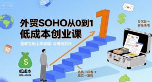 外贸SOHO从0到1低成本创业课，能够立刻上手实操与落地执行-淘金日记