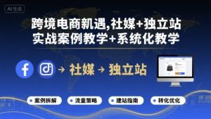 跨境电商新机遇，社媒+独立站，实战案例教学+系统化教学-淘金日记