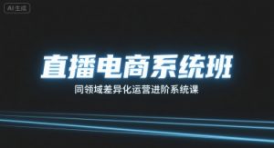 直播电商系统班,同领域差异化运营进阶系统课-淘金日记
