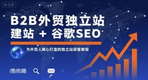 B2B外贸独立站建站+谷歌SEO,为外贸人精心打造的独立站获客教程-淘金日记